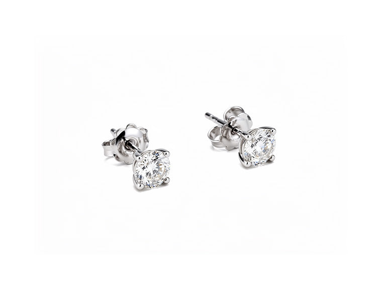 2cts Natural Diamonds Stud Earrings - 18ct White Gold