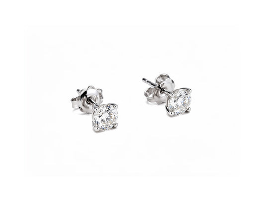 2cts Natural Diamonds Stud Earrings - 18ct White Gold