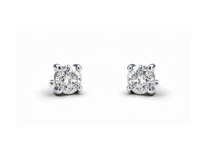 2cts Natural Diamonds Stud Earrings - 18ct White Gold