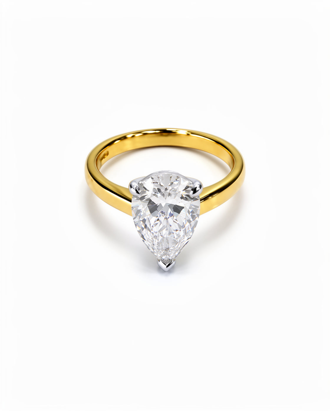 2.75cts Lab Diamond Pear Shape Ring - 18ct Yellow Gold