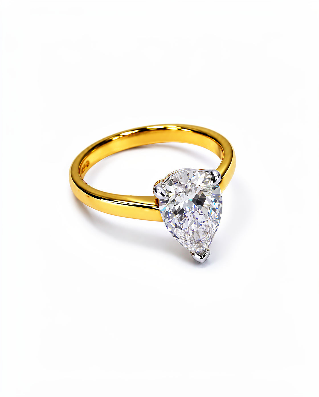 2.75cts Lab Diamond Pear Shape Ring - 18ct Yellow Gold