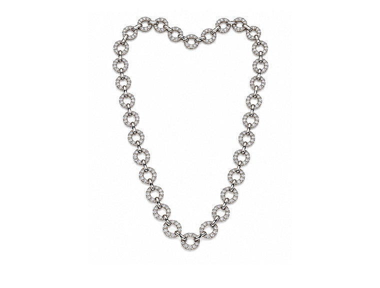 5.12cts Natural Diamond Set Necklace (18ct White Gold)