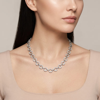 5.12cts Natural Diamond Set Necklace (18ct White Gold)