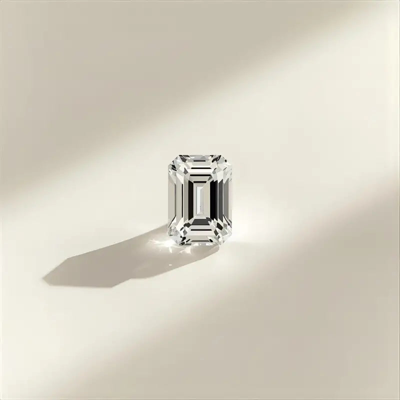 Baguette cut diamond on a neutral background