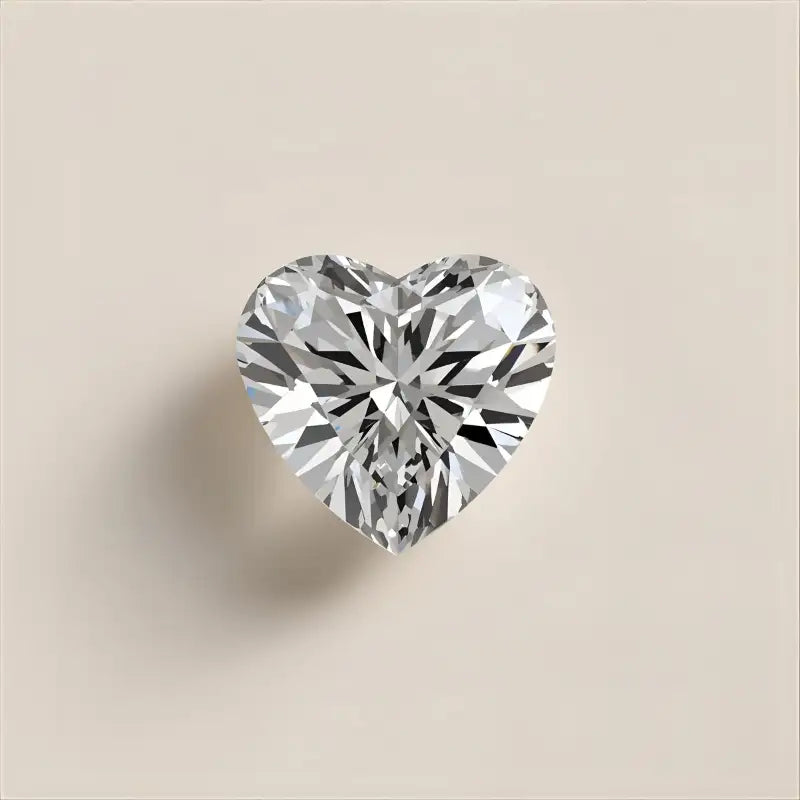 Heart-shaped diamond on a beige background