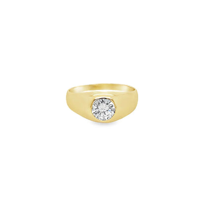 (1935) 1.07ct Diamond Signet Ring (18ct Yellow Gold)