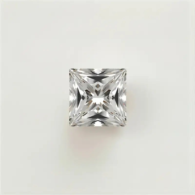 Princess-cut diamond on a light grey background