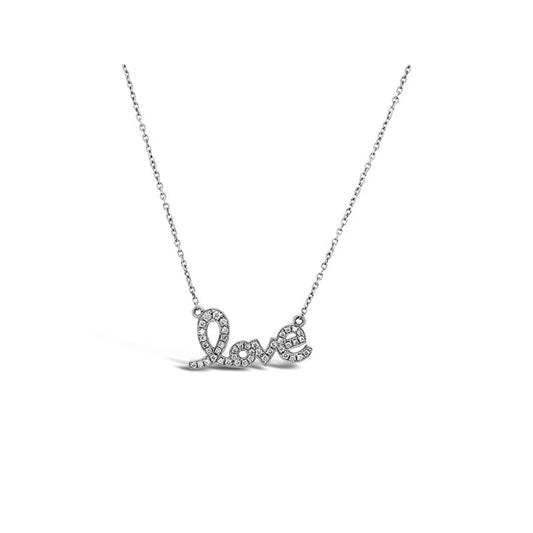 (REF 1027) 0.18ct Diamond Love Necklace (18ct White Gold)