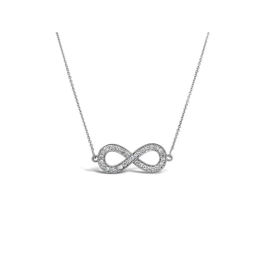 (REF 1031) 0.35ct Diamond Infinity Necklace (18ct White Gold)