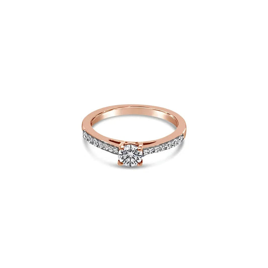 (REF 1136) 0.45ct DIAMOND RING SOLITAIRE (18CT ROSE GOLD)