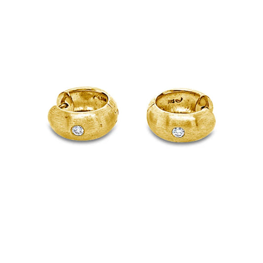 (REF 1138) 0.20ct DIAMOND HOOP EARRINGS (14CT YELLOW GOLD)