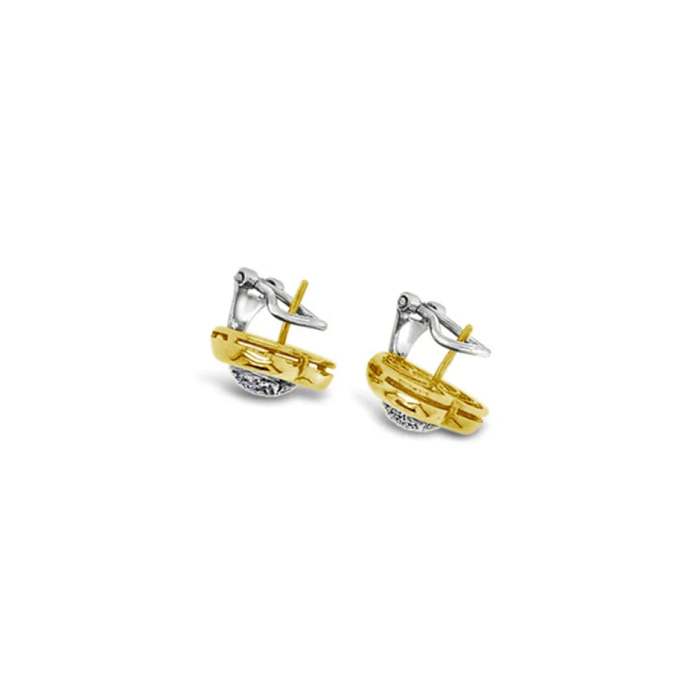 (REF 1140) 0.50ct DIAMOND HEART EARRINGS (18CT YELLOW GOLD)