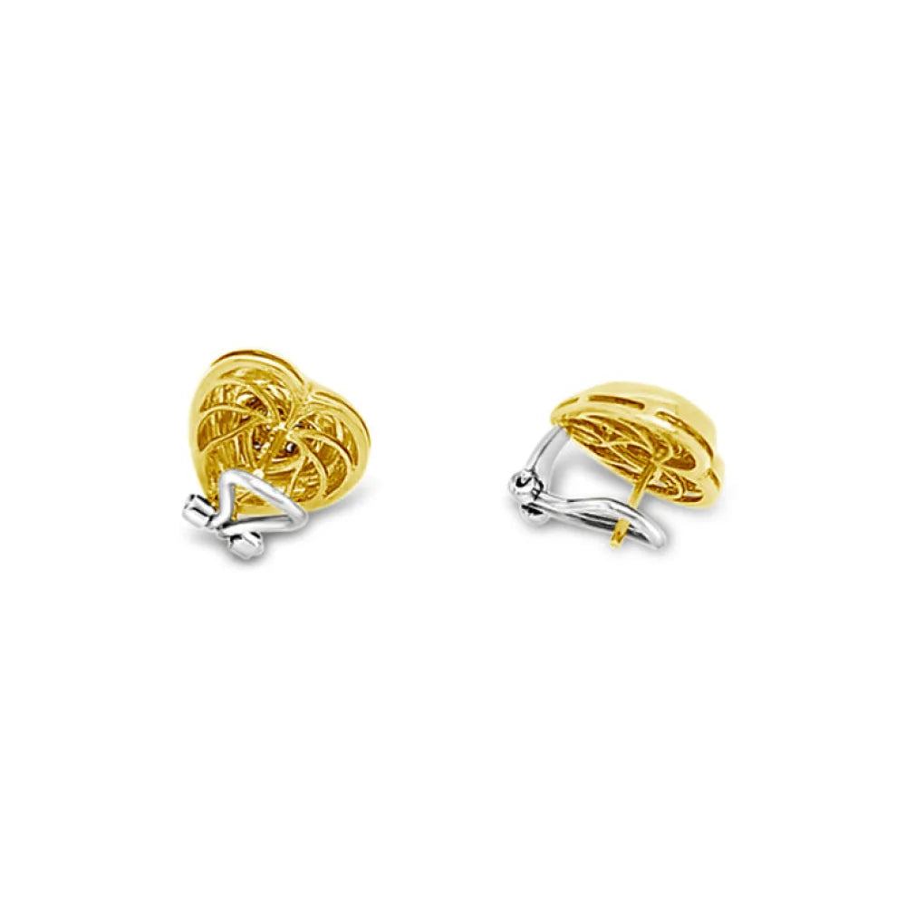 (REF 1140) 0.50ct DIAMOND HEART EARRINGS (18CT YELLOW GOLD)
