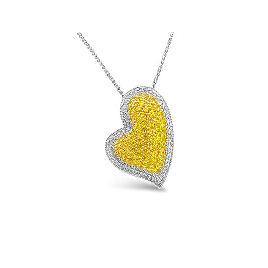 (REF 1315) 2.00cts DIAMOND PENDANT HEART (18CT YELLOW/WHITE GOLD)