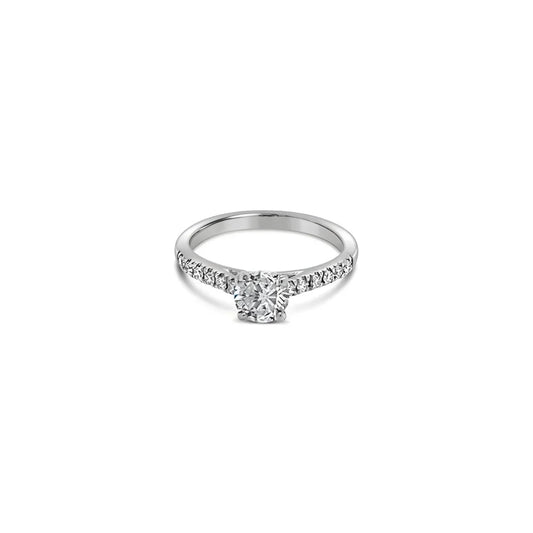 (REF 1321) 0.81ct Semi Solitaire Diamond Ring (Platinum)