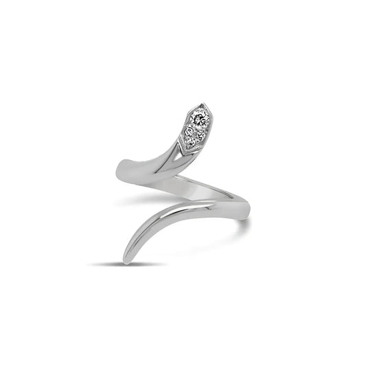 (REF 1354) DIAMOND SNAKE RING (18ct WHITE GOLD)