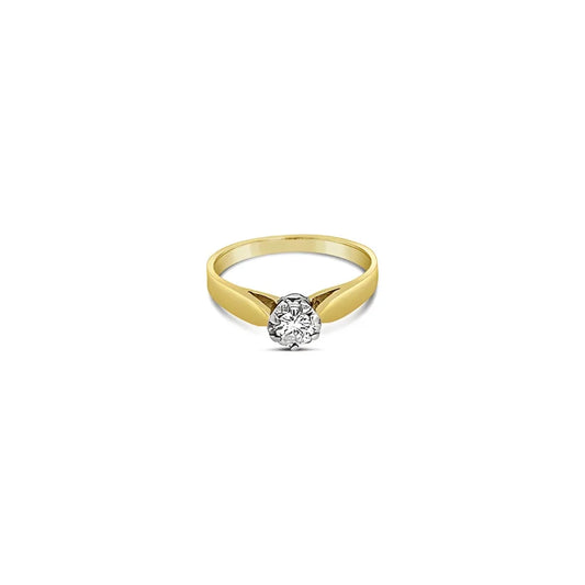 (REF 1357) DIAMOND SOLITAIRE RING (9CT YELLOW GOLD)