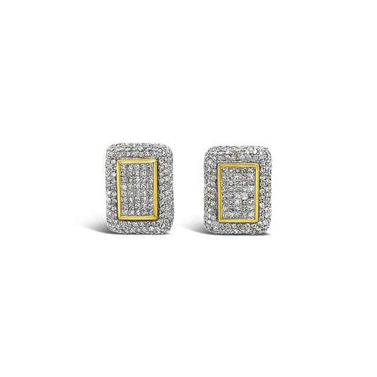 (REF 1371) DIAMONDS EARRINGS (18CT YELLOW GOLD)