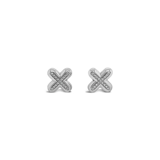 (REF 1397) 0.85ct DIAMOND EARRING CROSS (18CT WHITE GOLD)