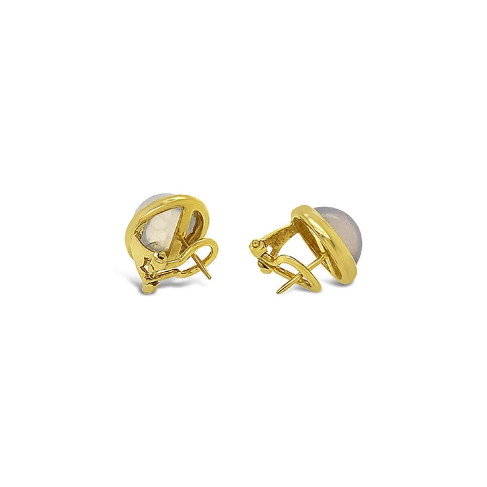 (REF 1400) 1.63ct DIAMOND EARRINGS MOON STONE (18CT YELLOW GOLD)