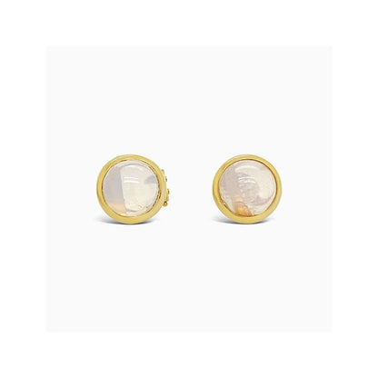 (REF 1400) 1.63ct DIAMOND EARRINGS MOON STONE (18CT YELLOW GOLD)