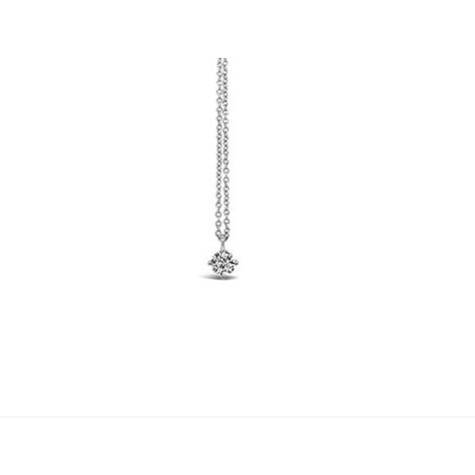 (REF 1406) 0.36ct Diamond Necklace Solitaire (18ct White Gold)
