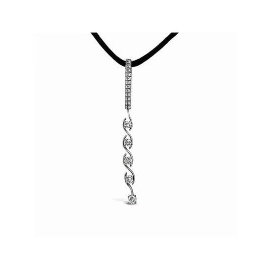 (REF 1417) 1.21ct Diamond Drop Pendant (18ct White Gold)