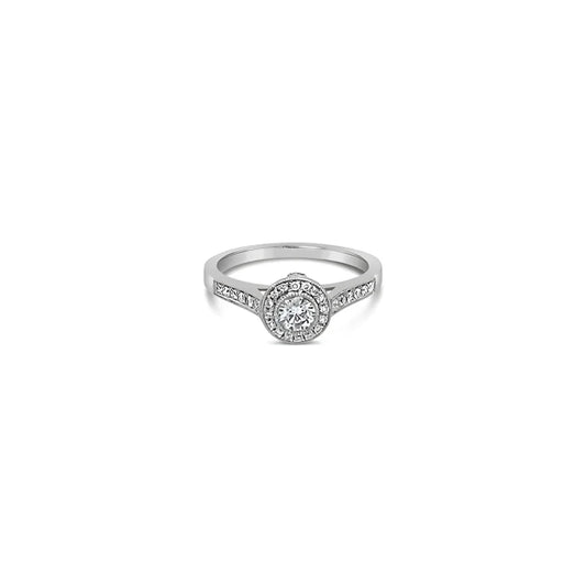 (REF 1428) Diamond Solitaire Ring (18ct White Gold)