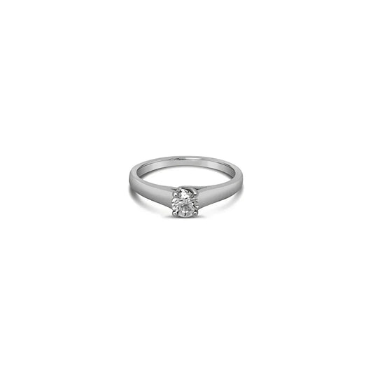 (REF 1511) Diamond Solitaire Ring (18ct White Gold)