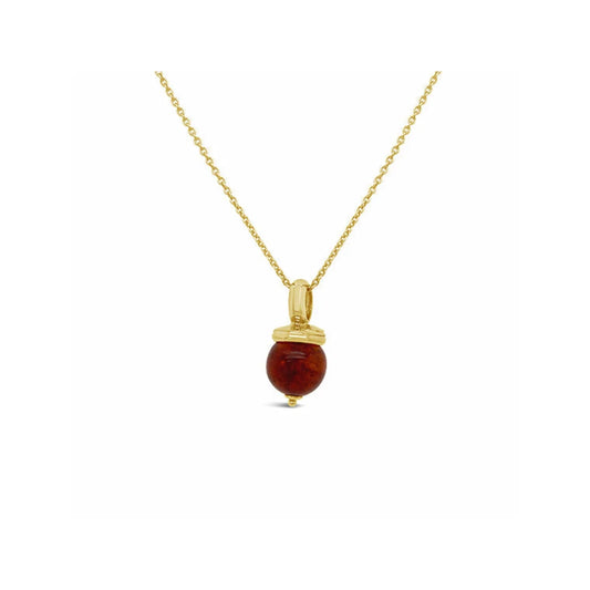 (REF 1568) Amber Pendant/Chain (18ct yellow gold)