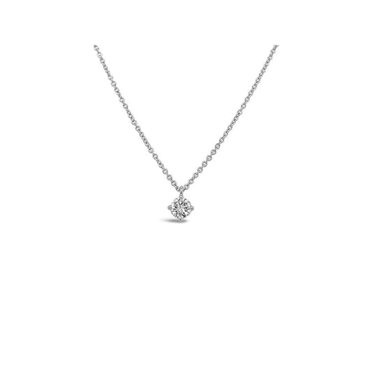 (REF 1586) 0.24ct Diamond Solitaire Necklace (18ct White gold)
