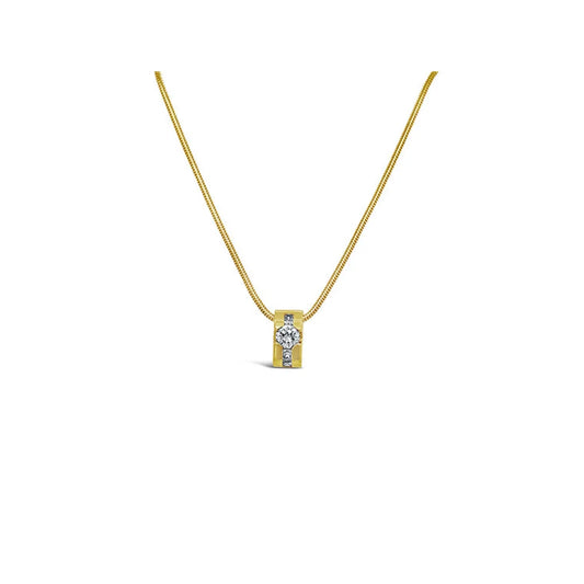 (REF 1592) 0.67ct Diamond Cross Necklace (18ct Yellow gold)