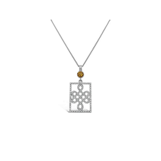 (REF 1595) 0.65ct Diamond Scroll Pendant (18ct White gold)