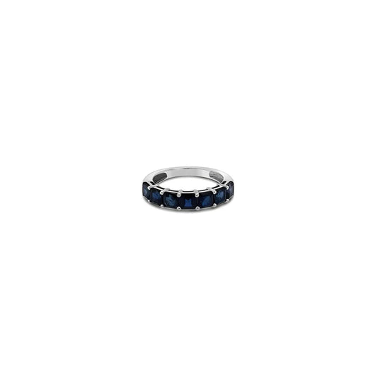 (REF 1610) 2.78ct 1/2 Eternity Ceylon Sapphire Ring (18ct White gold)