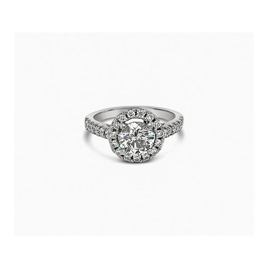 (REF 1679) 1.70cts Diamond Solitaire Halo Ring (Platinum)