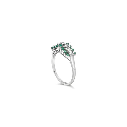 (Ref 1762) 0.60ct Emerald Cut 0.05 Diamond Ring (14ct White Gold)