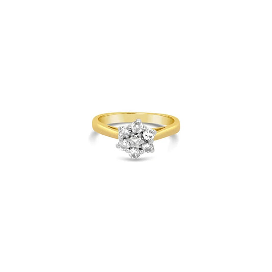 (Ref 1769) 0.21ct Cluster Diamond Solitaire Ring (18ct Yellow Gold)
