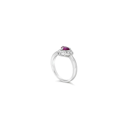 (Ref 1771) 0.55ct Ruby and 0.08ct Diamond Ring (PLATINUM)