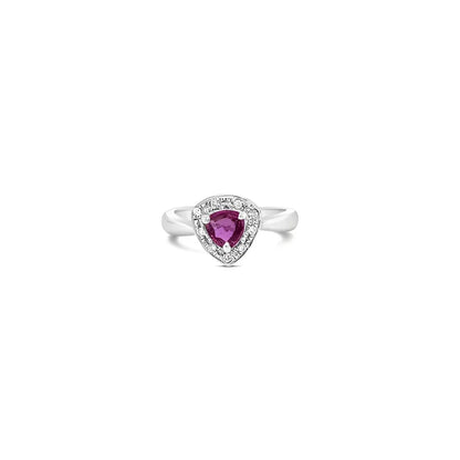 (Ref 1771) 0.55ct Ruby and 0.08ct Diamond Ring (PLATINUM)