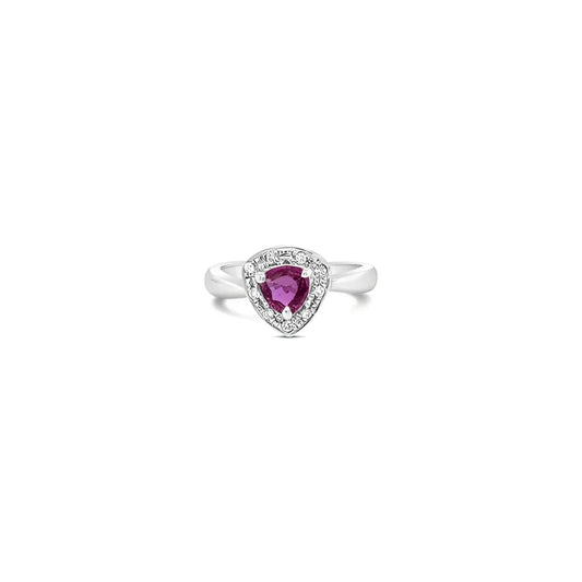(Ref 1771) 0.55ct Ruby and 0.08ct Diamond Ring (PLATINUM)