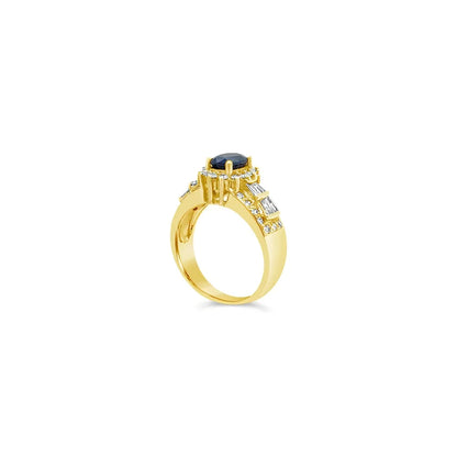 (Ref 1773) Sapphire and Diamond Ring (18ct Yellow Gold)