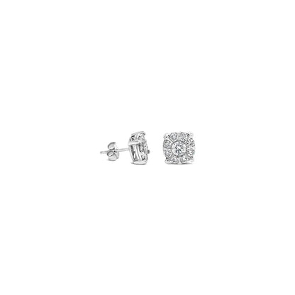 (Ref 1779) 1ct Diamond Cluster Earring (9ct White Gold)