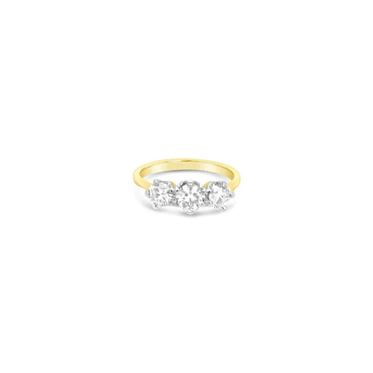 (Ref 1811) 0.90cts Ring 3 Stones Diamond (18ct Yellow Gold)