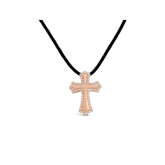 (Ref 1842) 0.22ct Pendant Diamond Cross (18ct Rose Gold)