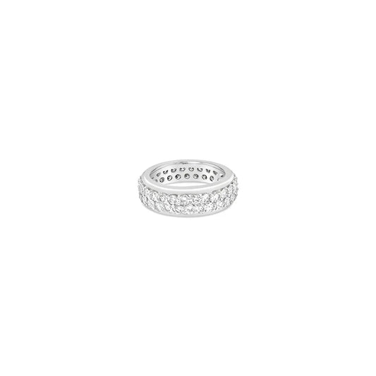 (Ref 1852) 3.37ct Diamond Pave Eternity Ring (18ct White Gold)