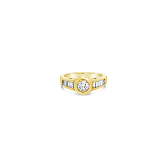 (Ref 1853) 0.98ct Diamond Solitaire Ring (18ct Yellow Gold)