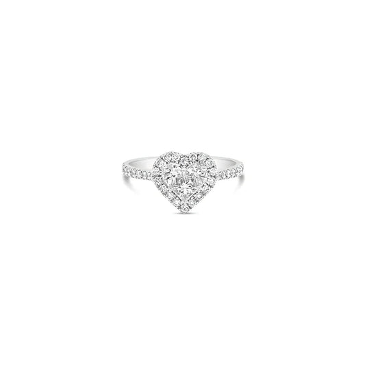 (Ref 1860) 0.92ct Heart Diamond Ring (18ct White Gold)