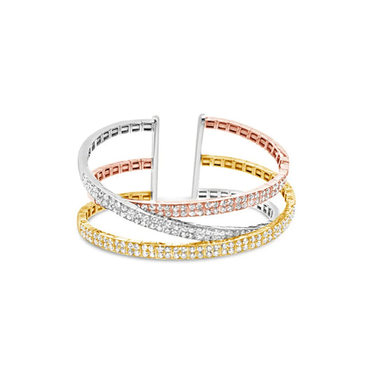 (Ref 1891) 7cts 3 Colour Diamond Bracelet (18ct W/R/Y Gold)