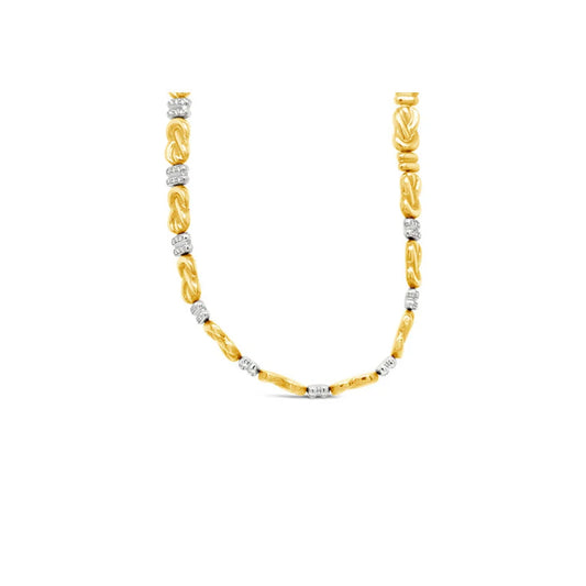 (Ref 1894) Italian Champesan Necklace (18ct white/Yellow Gold)