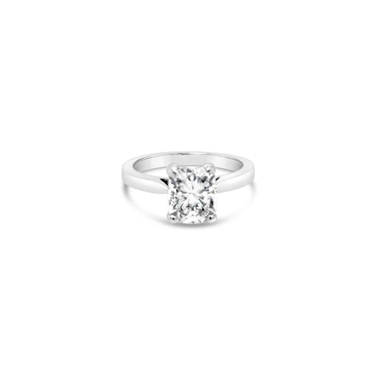 (Ref 1917) 2cts Lab Radiant Diamond Solitaire Ring (Platinum) IGI Certificate